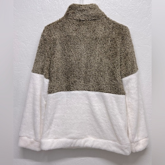WOMEN Sherpa Pullover Quarter Zip Long Sleeve Soft Fleece Pullover Sweatshirt-S - Picture 4 of 10
